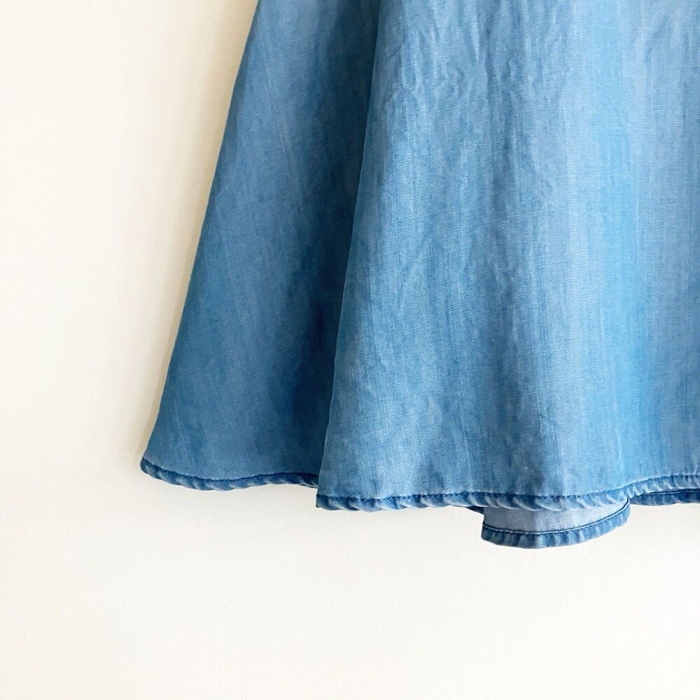 Gap Kids Dress Girls Sz XL 12 Ombre Sleeveless A Line Cut Out White Blue - Picture 6 of 6
